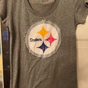 Pittsburgh Steelers BLING PINK Victoria's Secret top-Size Large